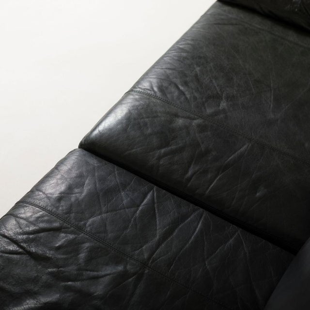 Black Conseta 3-Seater Sofa in Black Leather from Cor, Germany, 1970s For Sale - Image 8 of 11