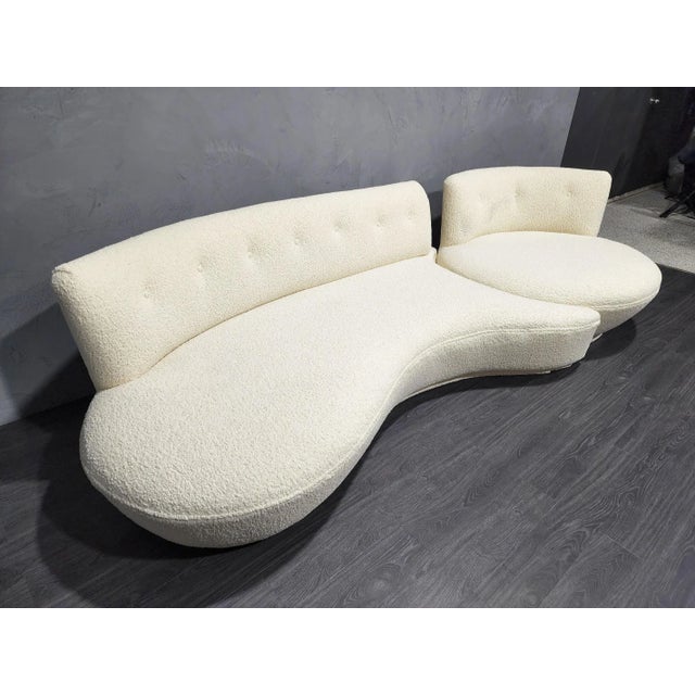 Experience the exquisite craftsmanship of Vladimir Kagan with our exclusive sofa and swivel chair set, a unique design...