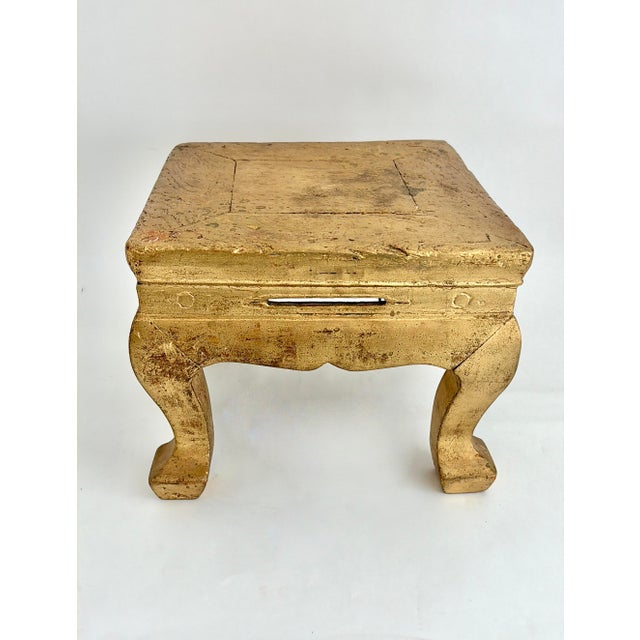 Japanese Vintage Gold Lacquered Japanese Buddhist Altar Tabletop Offering Stand #2 For Sale - Image 3 of 8