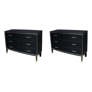 1930s Pair of Art Deco Ebonized Chests Designed by De Coene Frères For Sale