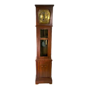 19th Century Oak Wood Frame / Brass Face Tall Case Clock