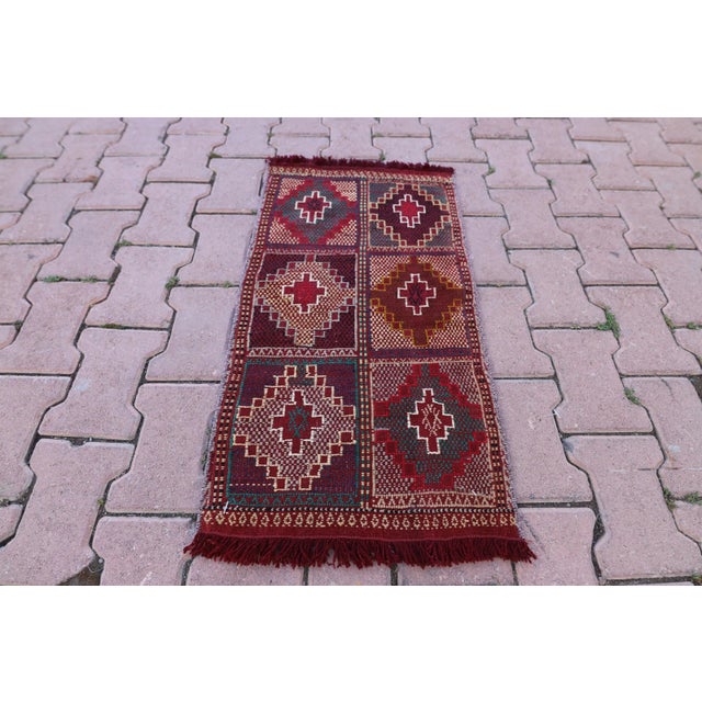 1970s Tribal Burgundy Cecim Kilim Rug For Sale - Image 13 of 13