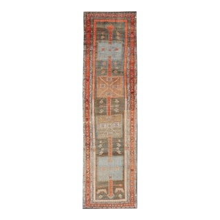 Antique Lori Gallery Runner With Geometric Tribal Medallion Design in Soft Tones For Sale