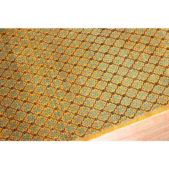 Rustic Saffron Yellow Mid 20th Century Turkish Rug - 4'3" x 7'5" For Sale - Image 3 of 18