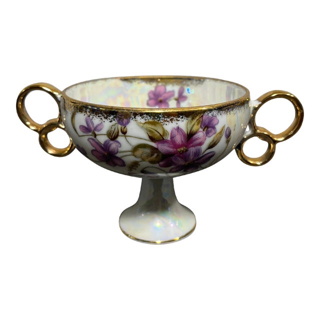 Vintage Royal Sealy Lusterware Double Handled Compote For Sale