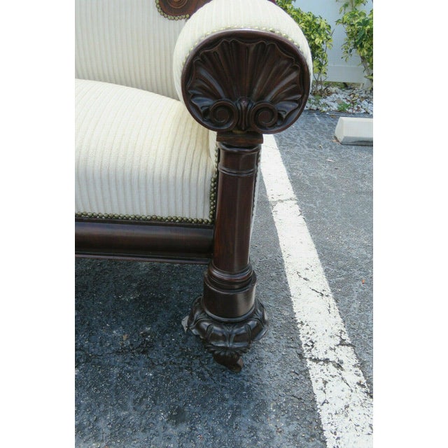 Early 1800s Empire Federal Flame Mahogany Long Bench Couch Sofa Chairish