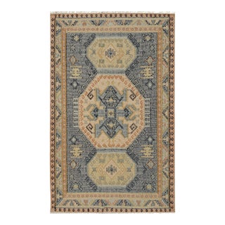 9x12 Luna Kilim Blue Traditional Medallion Hand Knotted Wool Carpet Rug For Sale