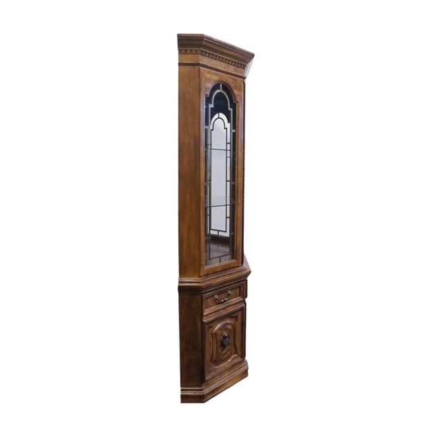 Bernhardt Furniture Solid Walnut French Provincial 61" Lighted Display China Cabinet 636-100 / 636-606 For Sale - Image 12 of 15
