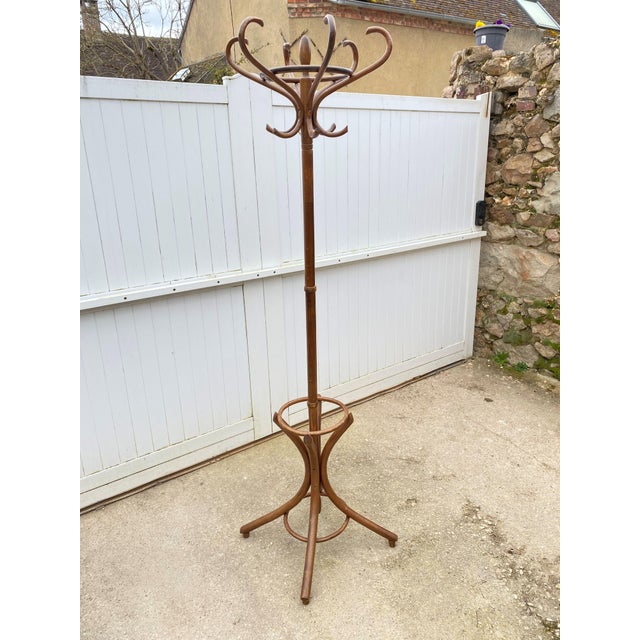 Baumann Bistro Swivel Parrot Coat Rack in Curved Wood, 1960s For Sale - Image 10 of 15