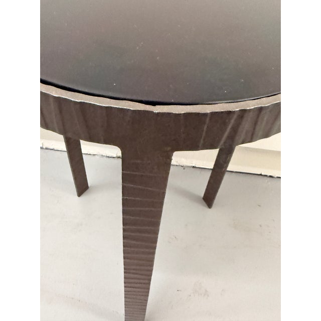 Modern Ward Bennett Black Glass Side Table For Sale - Image 3 of 7