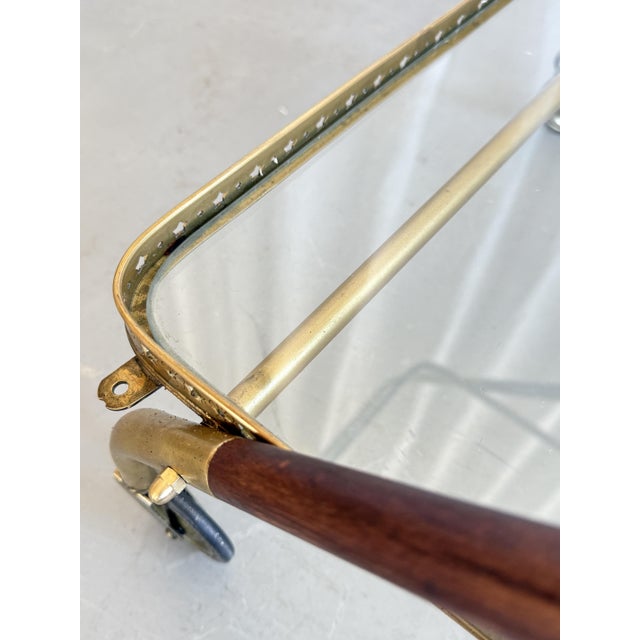 Mid-Century Modern Serving Bar Cart with Brass and Rosewood by Cesare Lacca, Italy, 1950s For Sale - Image 14 of 18