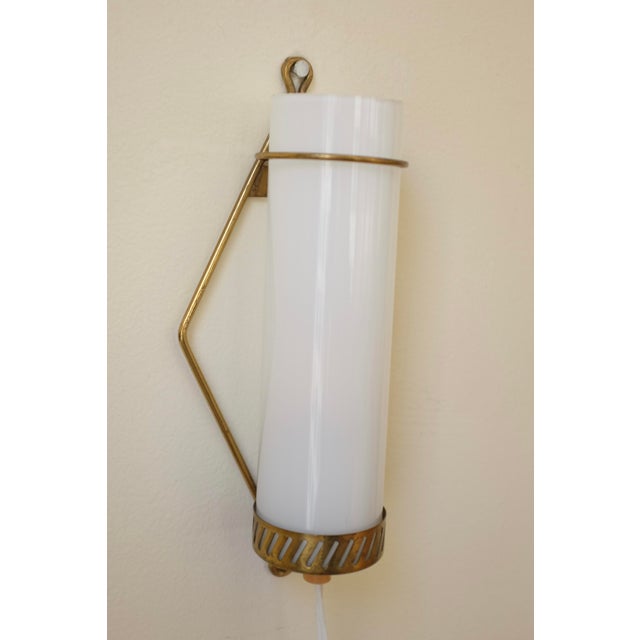 Mid-Century Modern 1950s Small Brass and Glass Wall Scone by Maria Lindeman, Finland For Sale - Image 3 of 10