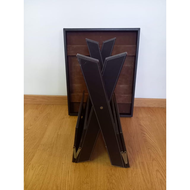 Vintage Eco-Leather Magazine Rack from Schoeller, 2010 For Sale - Image 7 of 12