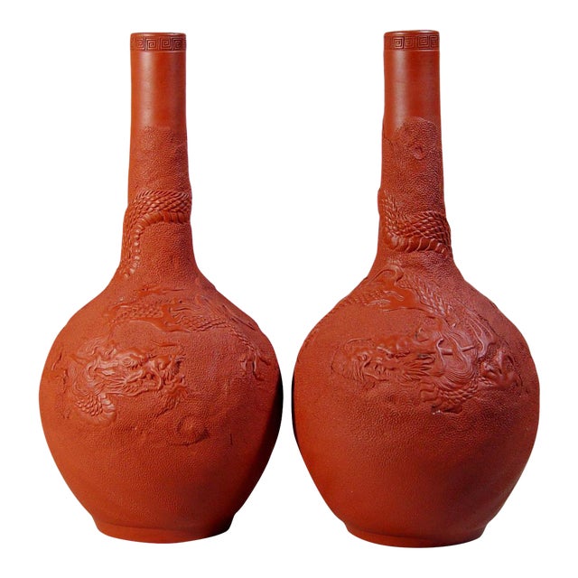 Japanese Redware Pottery Vases a Pair Chairish