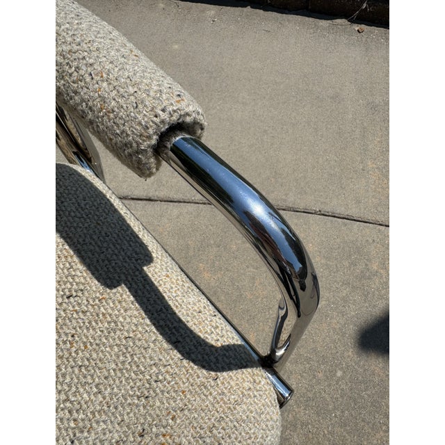 Vintage Chrome Accent Chair For Sale - Image 4 of 5