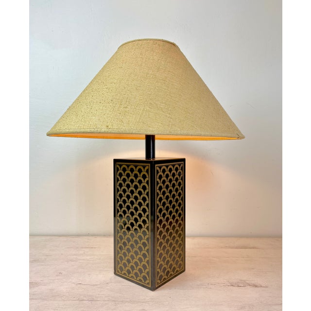 Vintage Table Lamp with Black and Gold Cube Base For Sale - Image 6 of 14