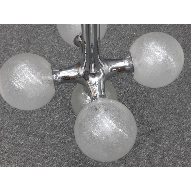 Silver Space Age Atomic Ceiling Lamp, 1960s For Sale - Image 8 of 14