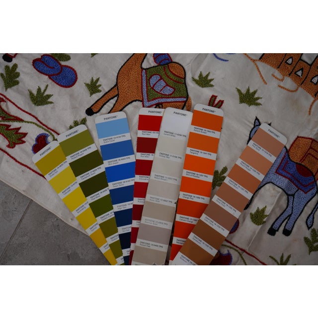 Hand-Embroidered Camel Suzani Runner – Animal Runner for Boho-Chic Interiors 1'6'' X 6' For Sale - Image 9 of 11