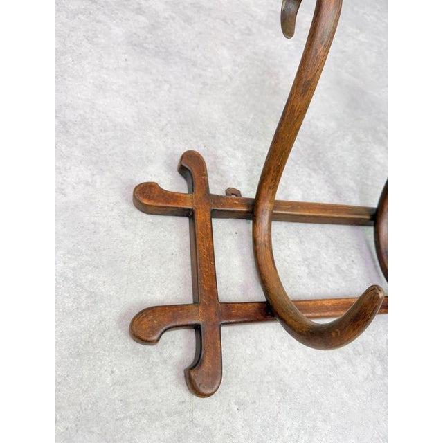 Antique Bentwood No. 1 Wall-Mounted Coat Rack from Gebrüder Thonet, 1890s For Sale - Image 6 of 11