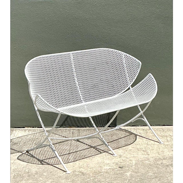 Mid-Century Modern Salterini “Orange Slice” Metal Mesh Bench For Sale In West Palm - Image 6 of 18