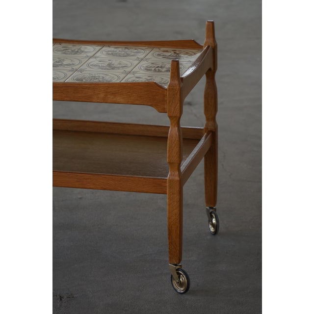 Danish Modern Serving Trolley with Tile Top by Henning Kjærnulf, Denmark, 1960s For Sale - Image 17 of 18