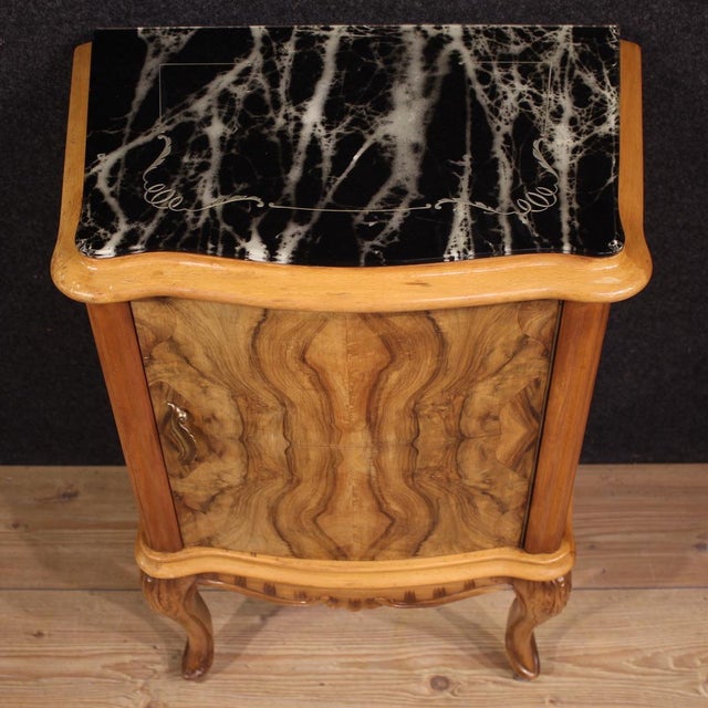 Wood Vintage Italian Bedside Tables, 1950, Set of 2 For Sale - Image 7 of 14