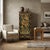 1980s Oriental Tibetan Style Golden Dragon Graphic Tall Slim Storage Cabinet For Sale - Image 5 of 15