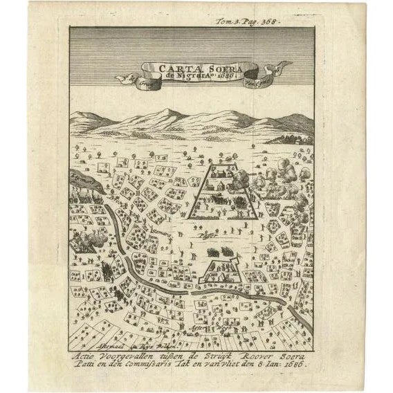 Early 18th Century Antique Map of Carta Soura, 1706 For Sale - Image 5 of 5