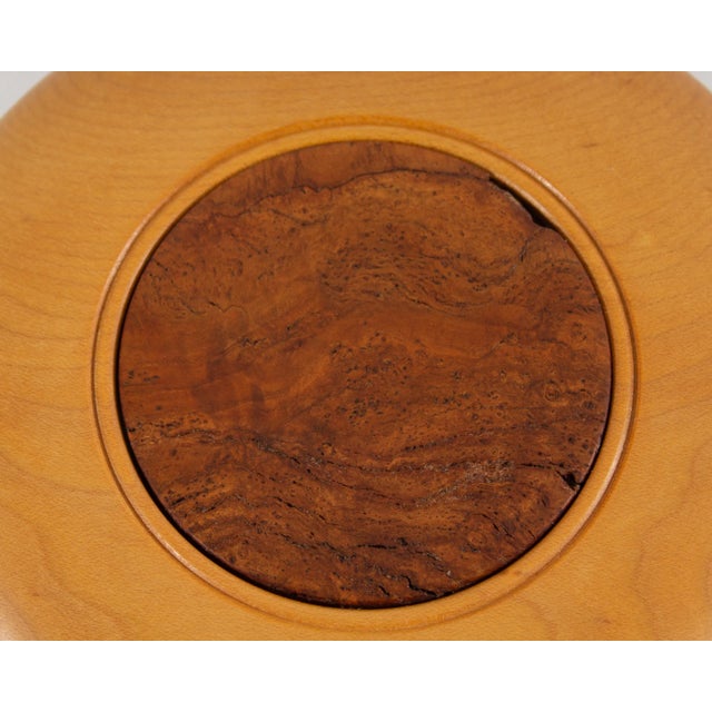 2000 - 2009 Derek Andrews Signed 2008 Maple and Black Cherry Wooden Vase For Sale - Image 5 of 5