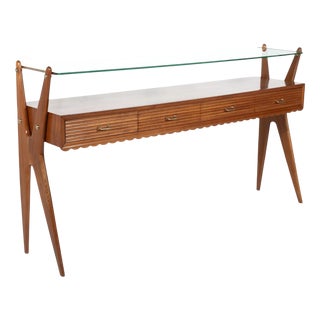 Mid-Century Modern Wood Console Table, Italy, 1950 For Sale