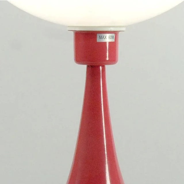 Red Space Age Table Lamp in Coral, 1970s For Sale - Image 8 of 11