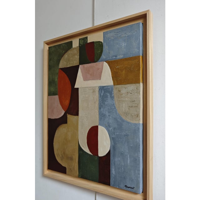 Contemporary Jeu De Figures, Contemporary Geometric Abstract Oil Painting, Framed by Sophie Dumont For Sale - Image 3 of 9