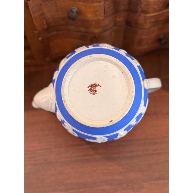 Early 20th Century Copeland Spode Jasperware Style Antique Blue and White Teapot For Sale - Image 12 of 13