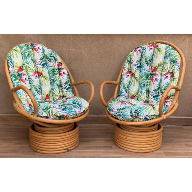 Italian Mid-Century Modern Bamboo Set of Lounge Patio with Settee and Rocking For Sale - Image 18 of 18