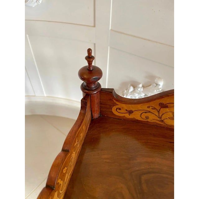 Antique Victorian Burr Walnut Inlaid Lamp Table For Sale - Image 14 of 16