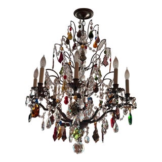 2010s Schonbek Baccarat Style Chandelier 6 Lights For Sale