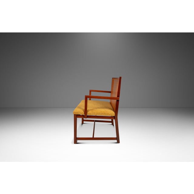 Rare Mid-Century Modern Cane-Backed Armchair in Walnut & Bouclé Attributed to Michael Taylor for Baker Furniture (New World Collection), Usa, C. 1960s For Sale - Image 4 of 18