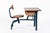 Brown Vintage Antique Wood & Metal Child’s School Desk and Chair in the Style of Jean Prouvé For Sale - Image 8 of 14