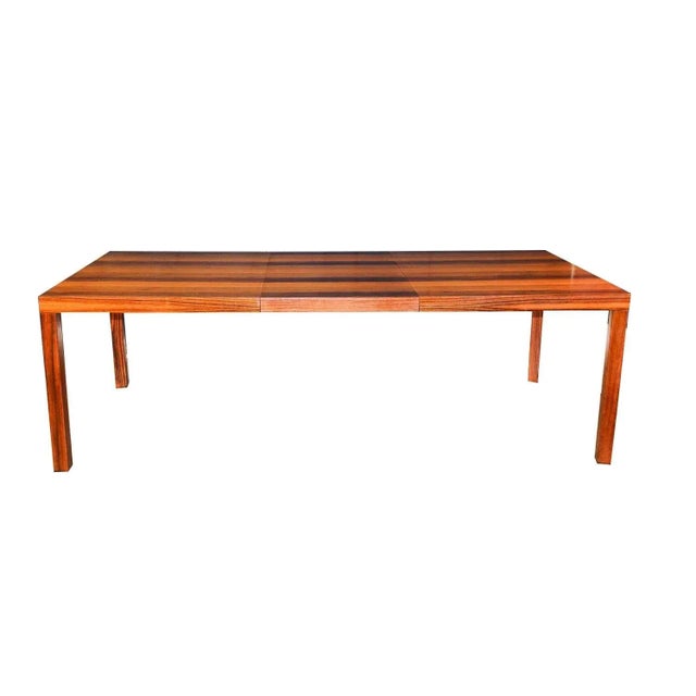 1960s Dyrlund of Denmark Mid Century Danish Parsons Tri-Wood Dining Table For Sale - Image 10 of 12