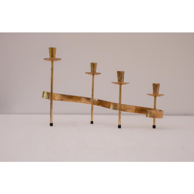 Mid-Century Modern Mid-Century Modern Metal Candlesticks by Gunnar Ander for Ystad-Metall, Sweden, 1960s For Sale - Image 3 of 14