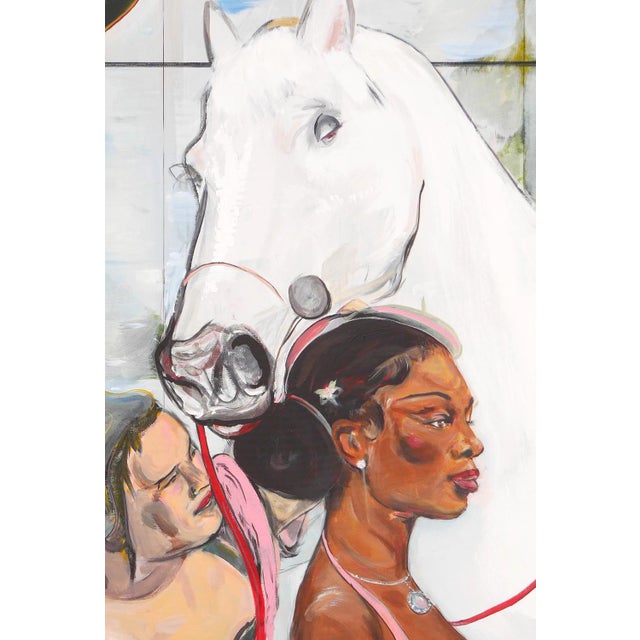 Moisés Villafuerte Pastel-Toned Abstract Contemporary Figurative Painting of a Bride with Helper, 2022 For Sale - Image 11 of 12