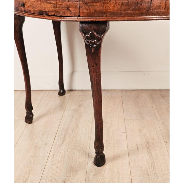 Brown Italian Baroque Olive & Walnut Folding Table, Possibly Venetian, Circa 1760 For Sale - Image 8 of 16