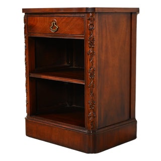 Century Furniture Georgian Carved Mahogany Nightstand or Bedside Table, Circa 1950s For Sale