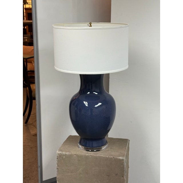 Barbara Cosgrove Cobalt Lapis Table Lamp For Sale - Image 4 of 12