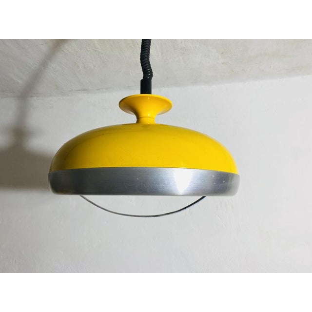 Vintage Space Age Hanging Lamp in Bright Yellow, 1960s For Sale - Image 6 of 18