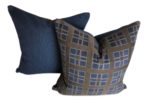 Mid-Century Modern Brunschwig & Fils Fabric Pillow Covers - Set of 2