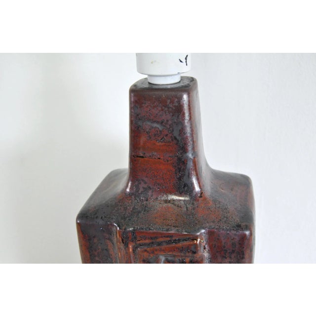 Glazed Stoneware Table Lamp from Desiree Stentøj, Denmark, 1960s For Sale - Image 6 of 10