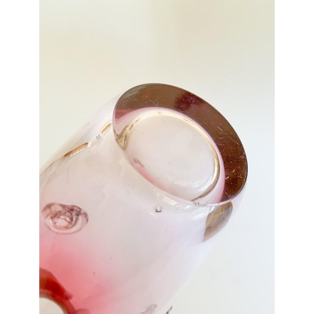 1960s Chalet Glass Rubina Vase With Sergio Pagnin Faces For Sale - Image 11 of 11