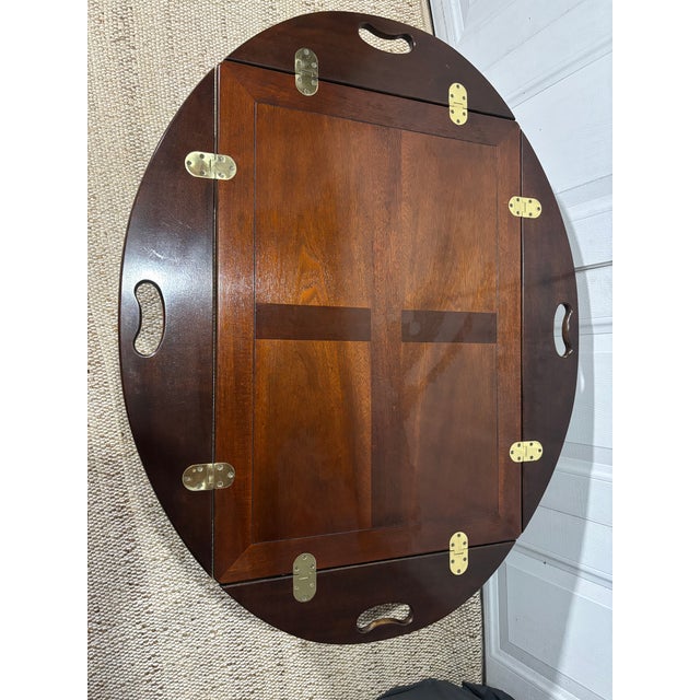 Wood Baker Late 20th Century Mahogany Butler’s Tray Coffee Table With Brass Hardware For Sale - Image 7 of 10