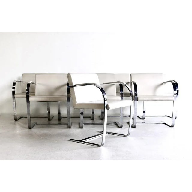 A series of eight Brno model armchairs designed by Ludwig Mies Van der Rohe in 1930 for the Turgendhat villa in Brno in...